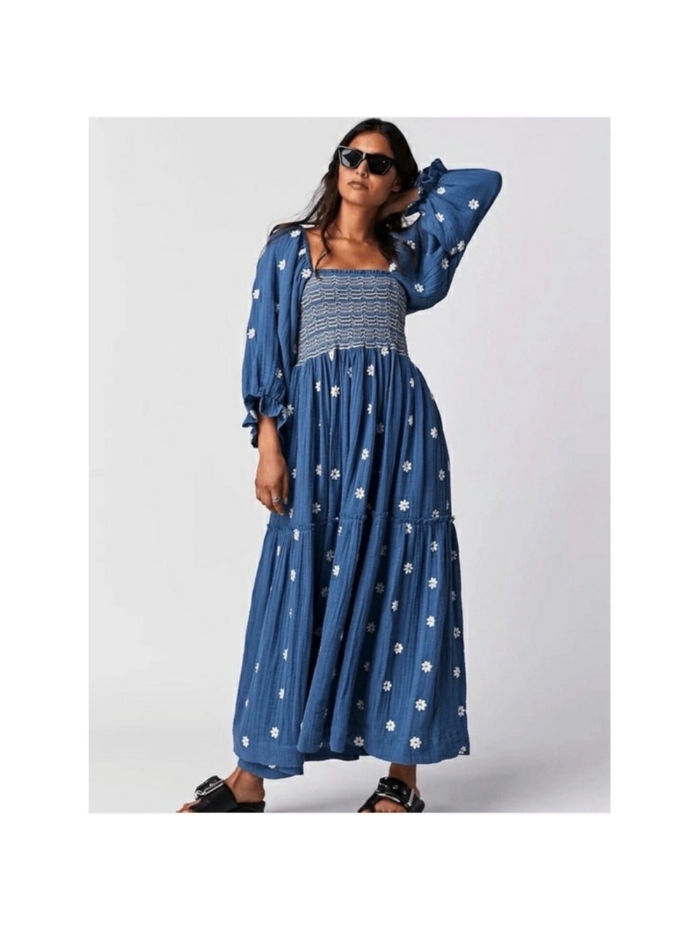 Free People Dahlia Embroidered Gown Maxi dress - Picture 1 of 12